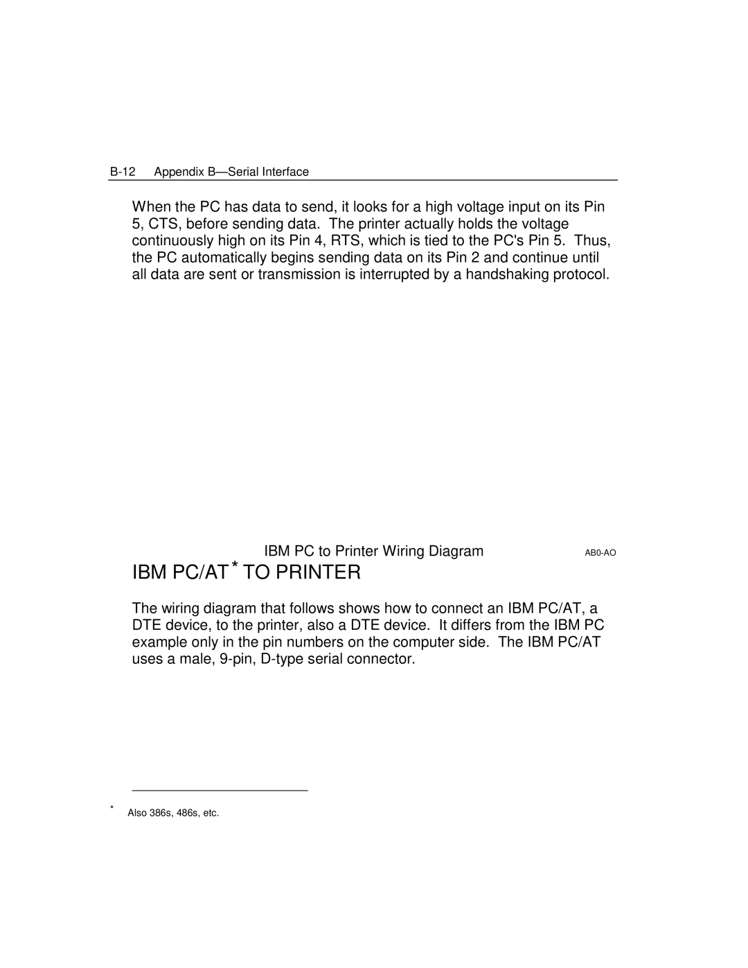 Epson 4100 manual IBM PC/AT* to Printer 