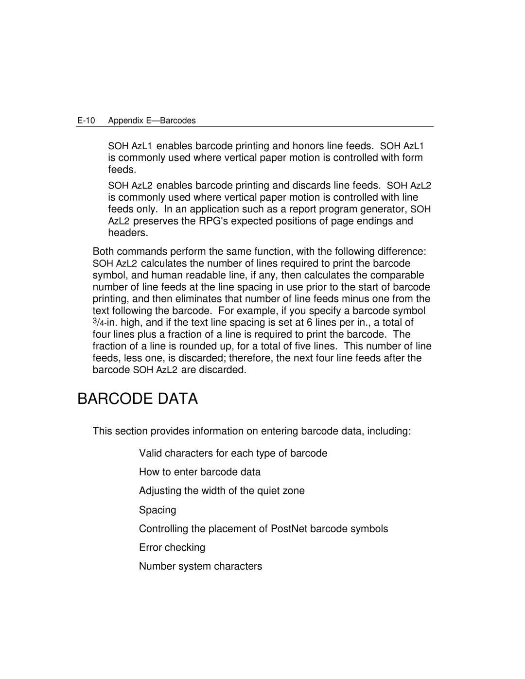 Epson 4100 manual Barcode Data 