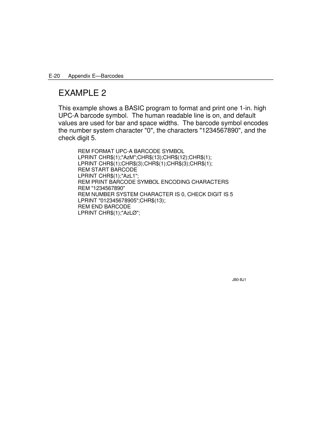 Epson 4100 manual REM Format UPC-A Barcode Symbol 