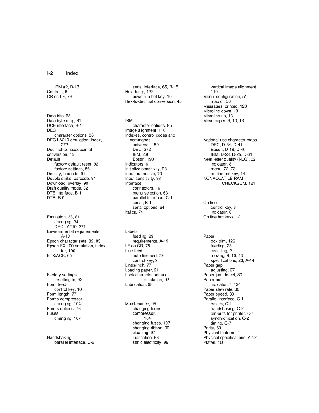 Epson 4100 manual Index 