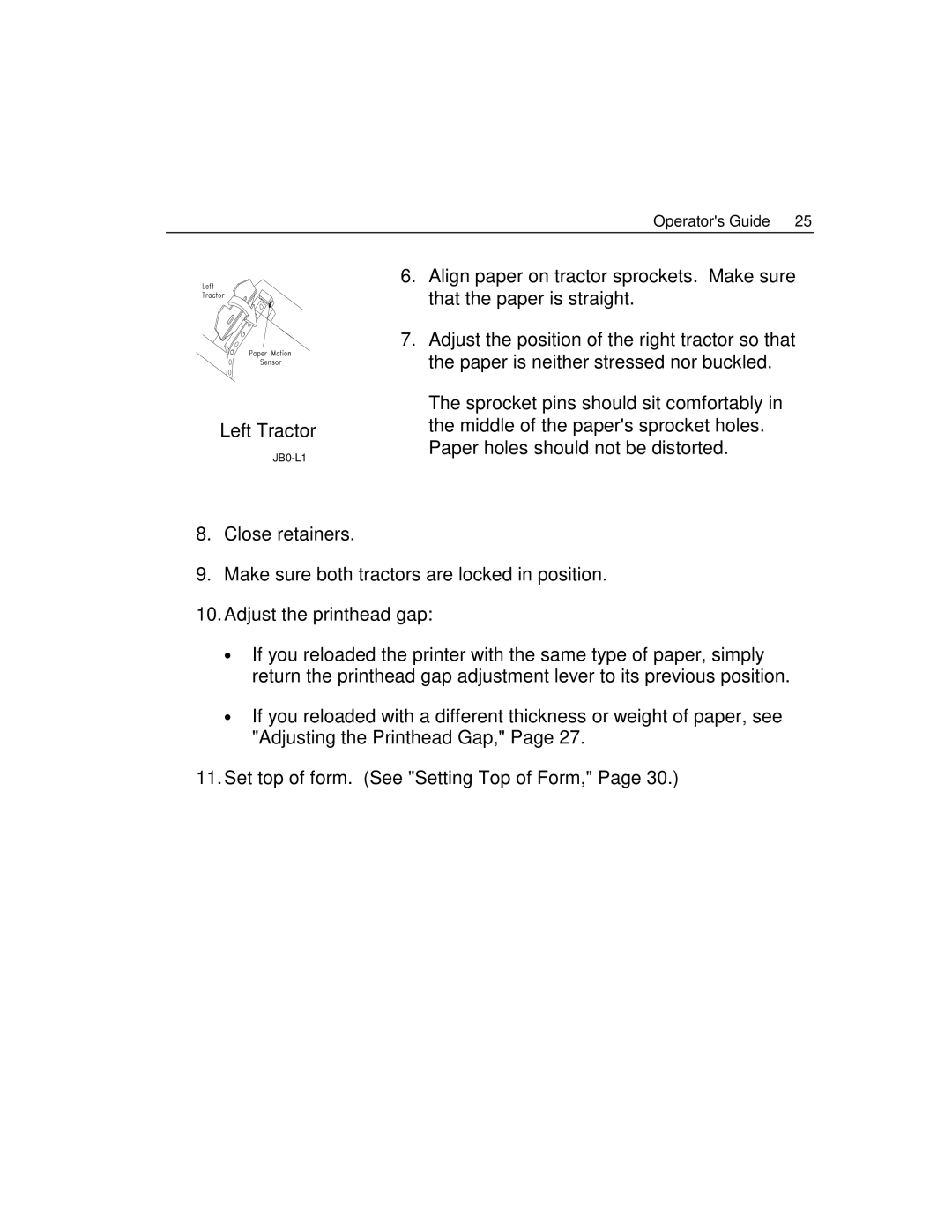 Epson 4100 manual Operators Guide Left Tractor 