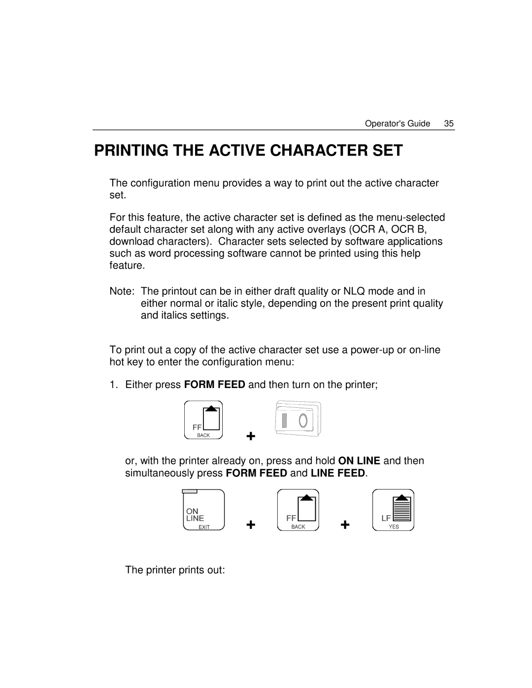 Epson 4100 manual Printing the Active Character SET 