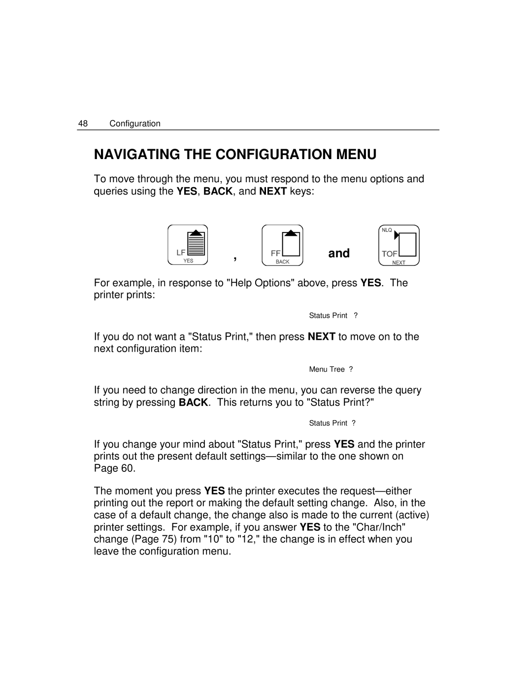 Epson 4100 manual Navigating the Configuration Menu 