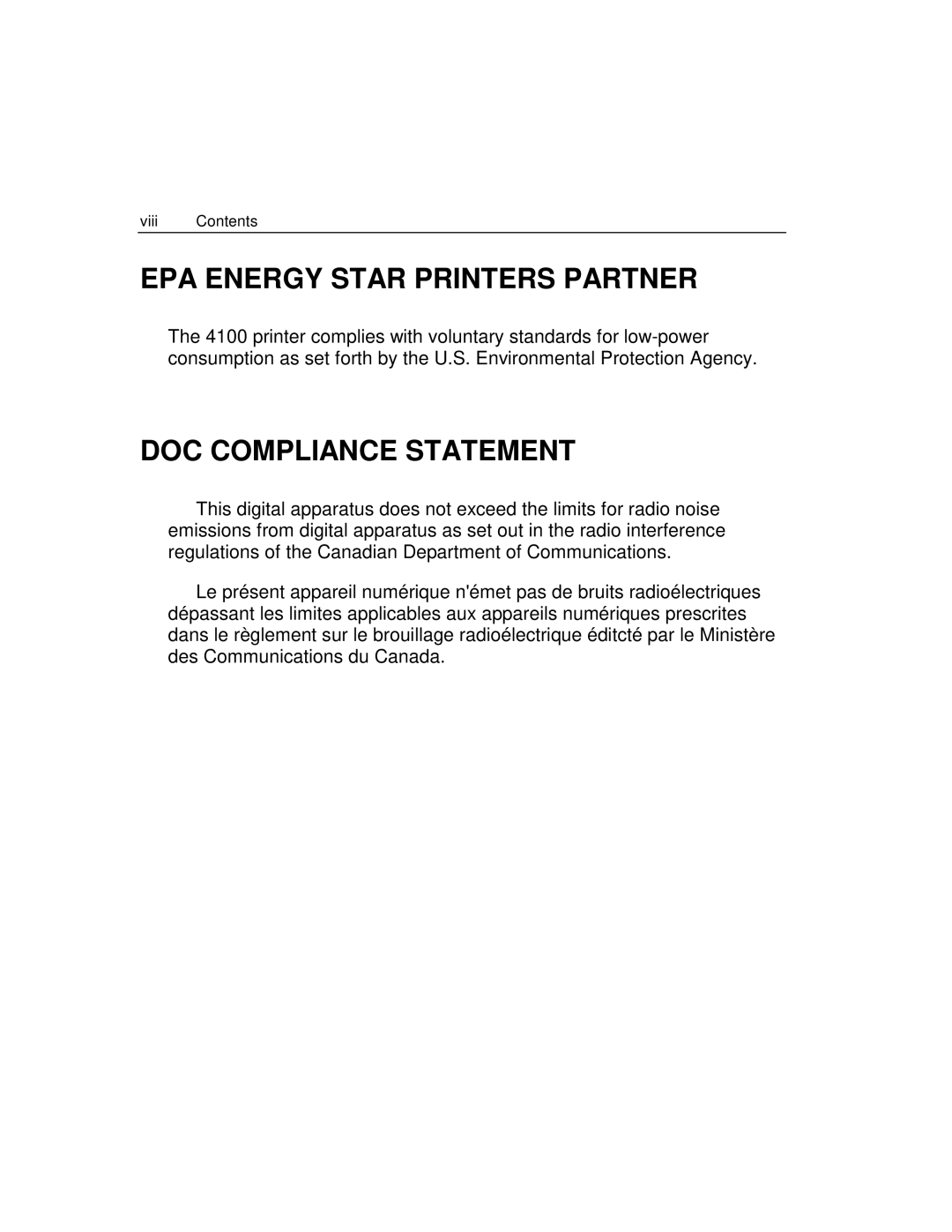 Epson 4100 manual EPA Energy Star Printers Partner, DOC Compliance Statement 