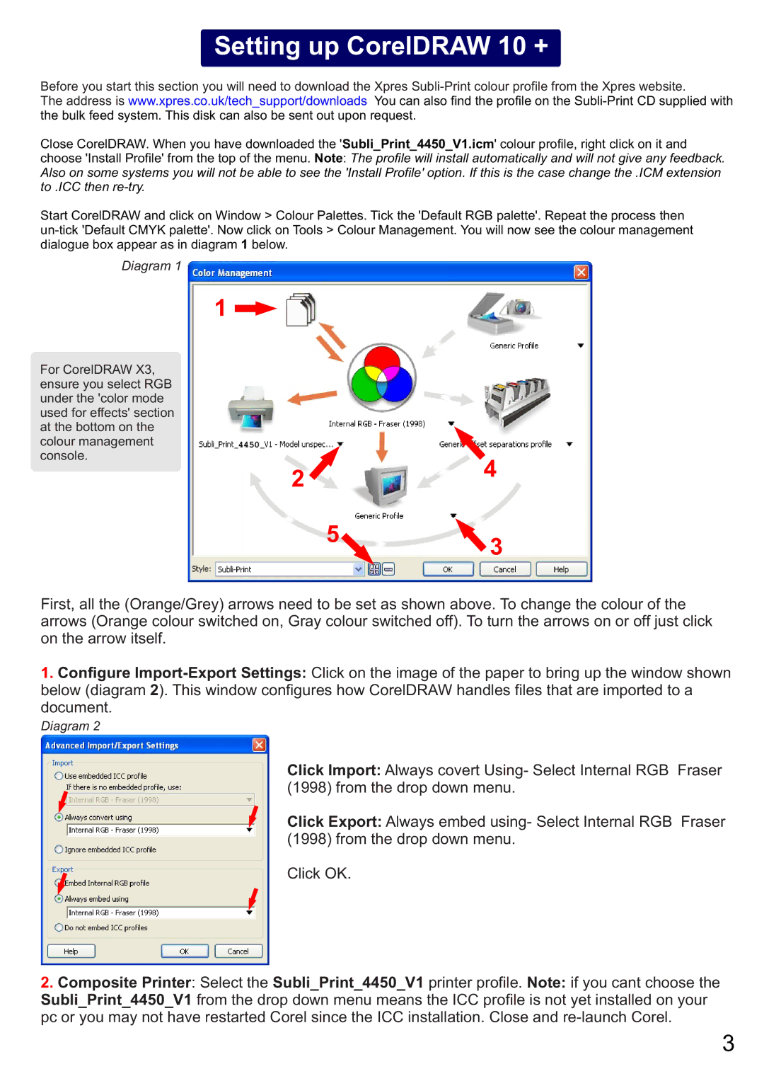 Epson 4450 instruction manual Setting up CorelDRAW 10 +, Diagram 