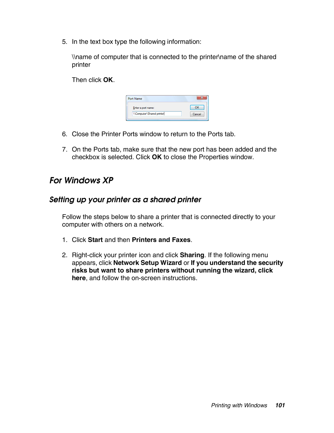 Epson 4880 manual For Windows XP, Click Start and then Printers and Faxes 