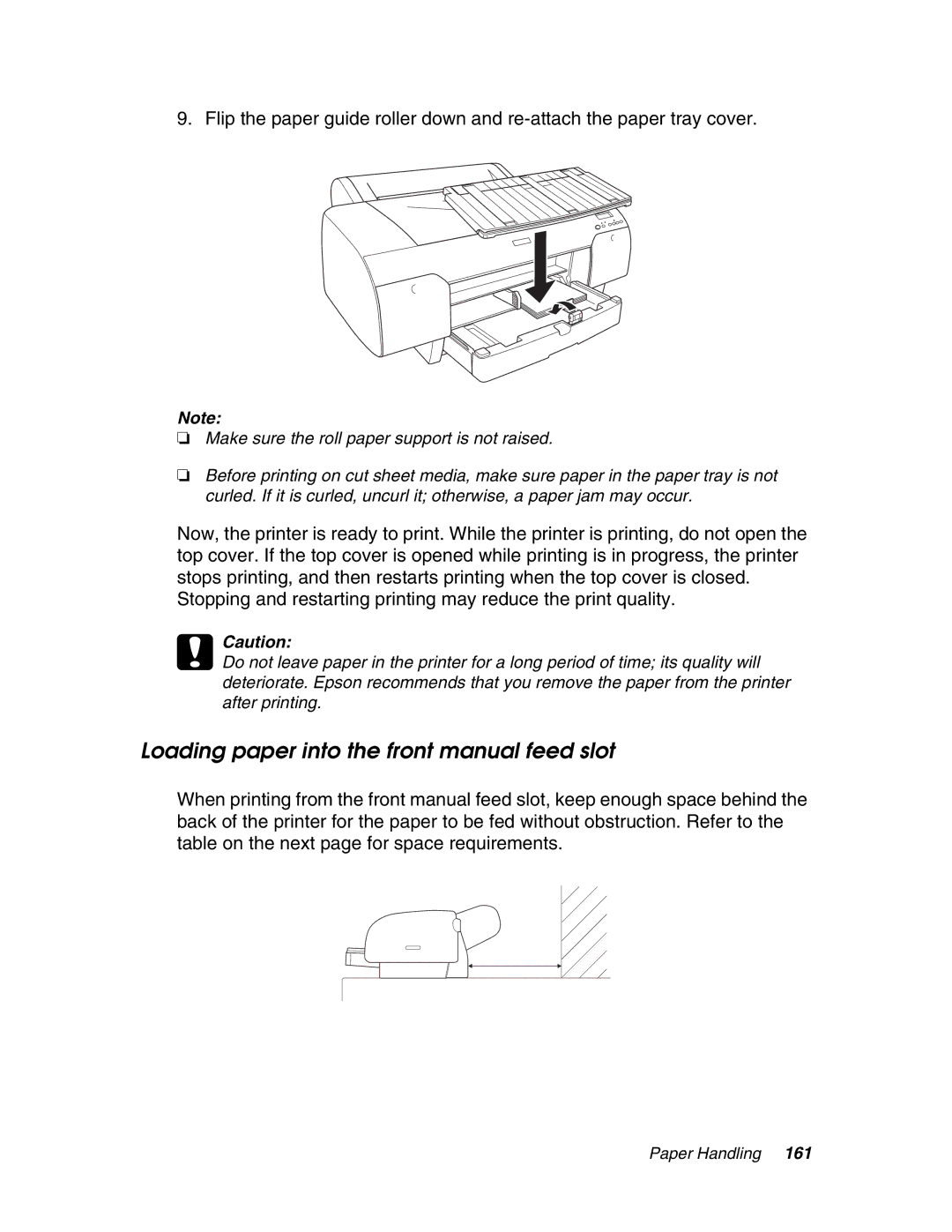 Epson 4880 Loading paper into the front manual feed slot 