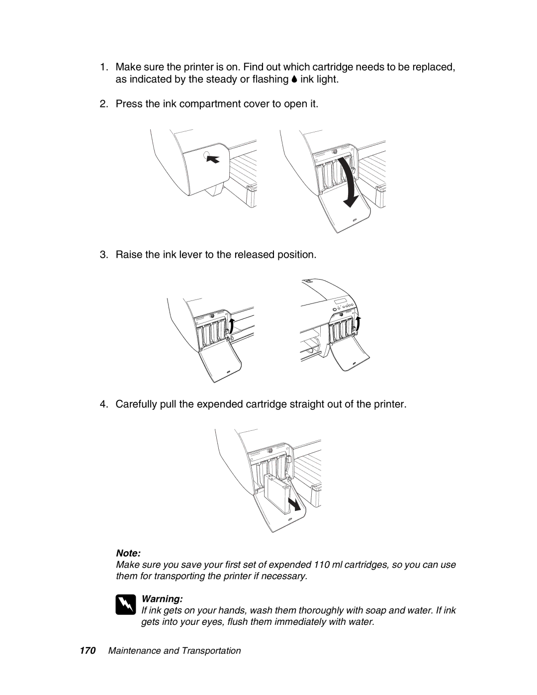 Epson 4880 manual Maintenance and Transportation 