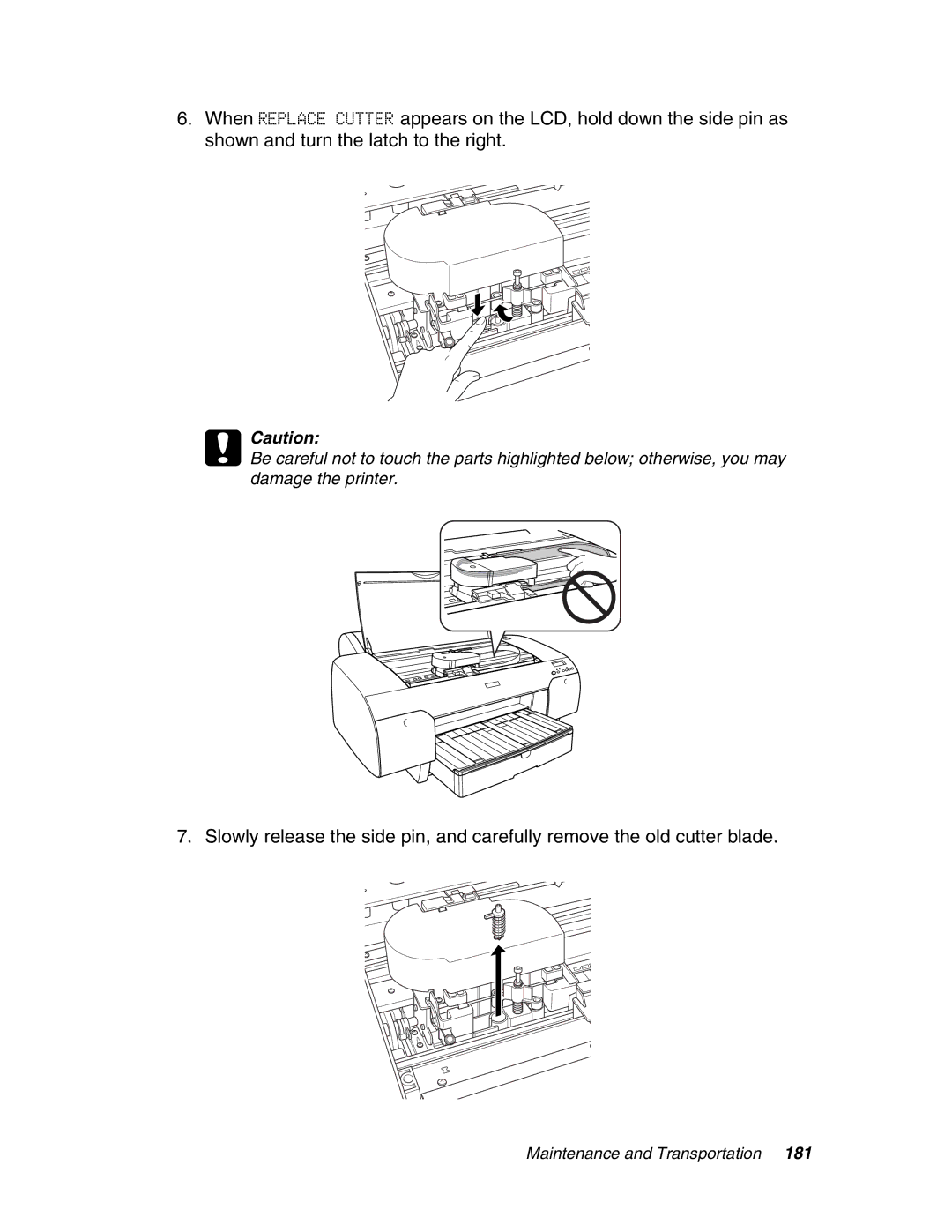 Epson 4880 manual Maintenance and Transportation 