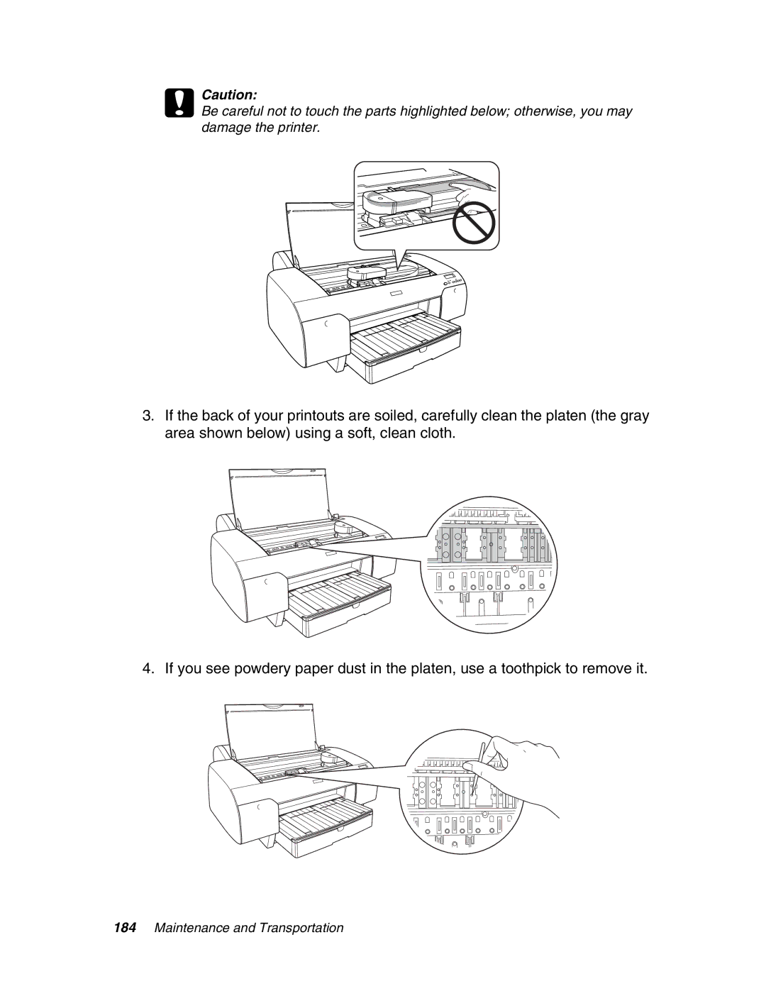 Epson 4880 manual Maintenance and Transportation 