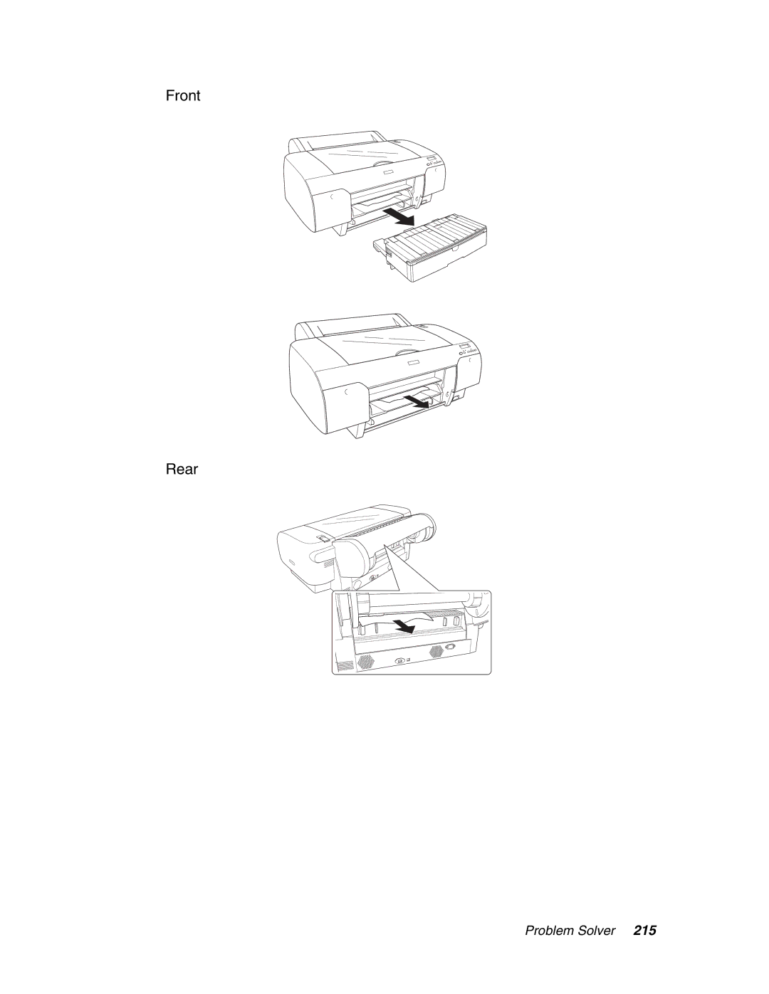 Epson 4880 manual Front Rear 