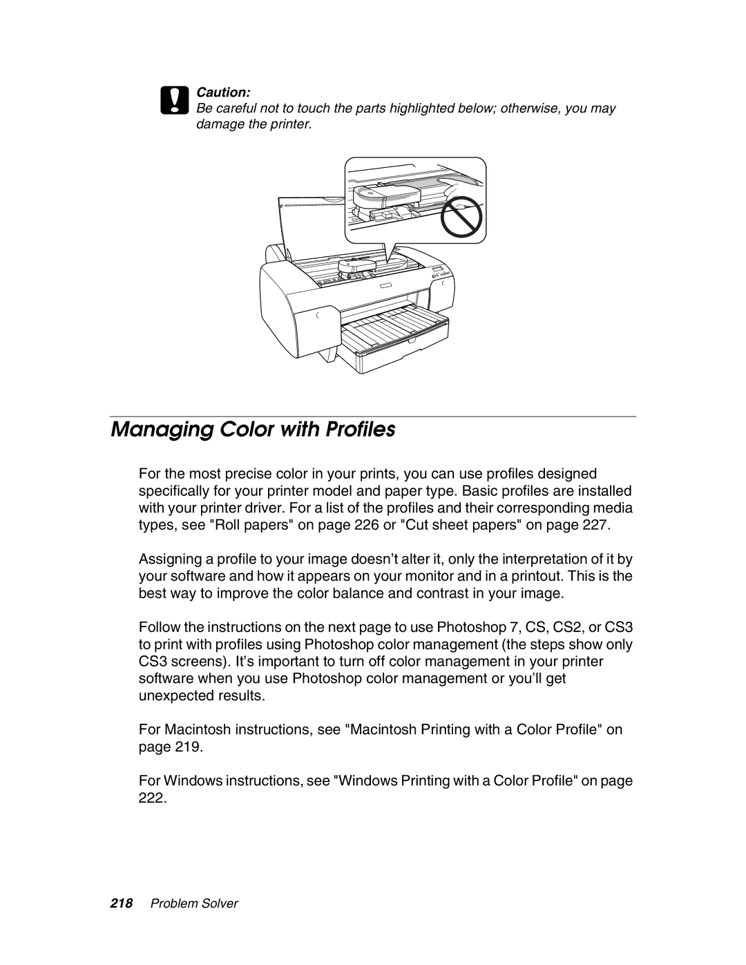 Epson 4880 manual Managing Color with Profiles 