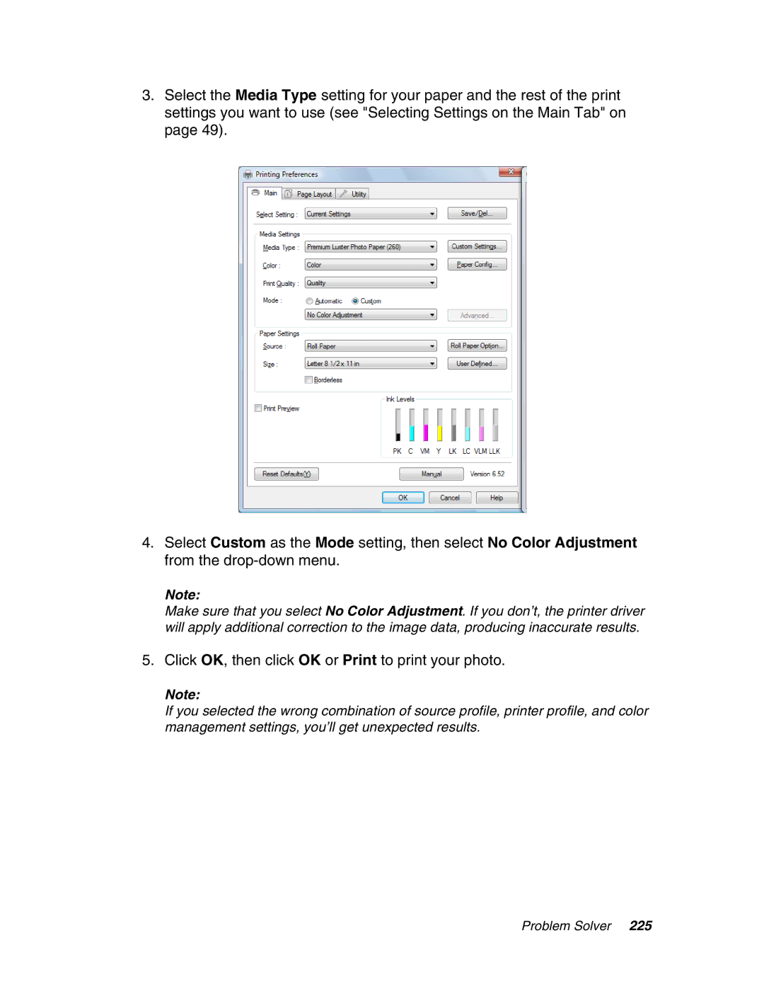 Epson 4880 manual Click OK, then click OK or Print to print your photo 