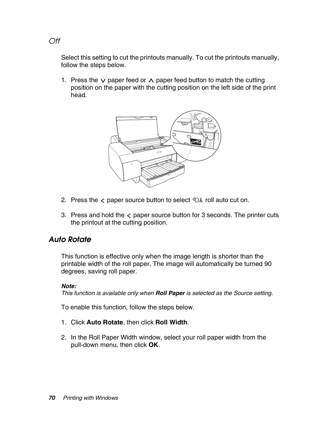 Epson 4880 manual Auto Rotate, To enable this function, follow the steps below 