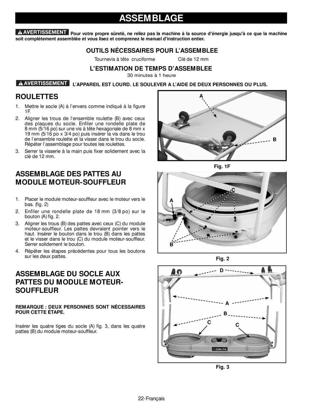 Epson 50-764 Roulettes, Assemblage DU Socle AUX Pattes DU Module MOTEUR- Souffleur, Lestimation DE Temps Dassemblee 