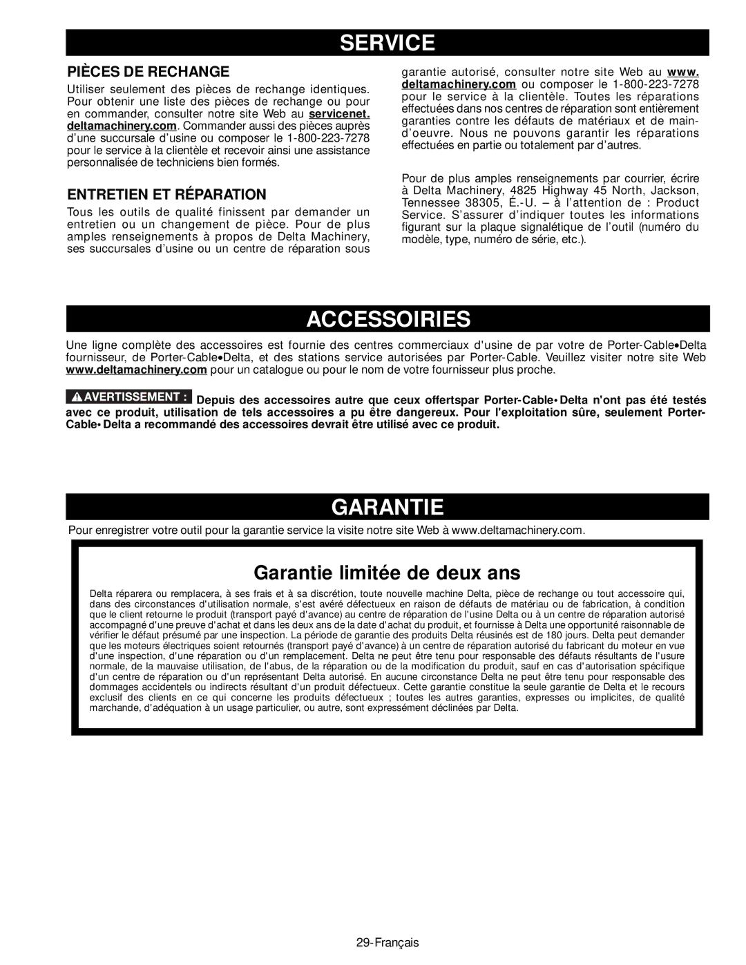 Epson 50-764 instruction manual Accessoiries, Garantie, Pièces DE Rechange, Entretien ET Réparation 