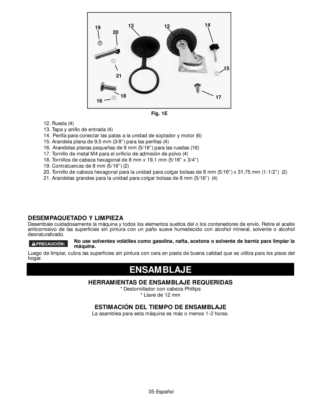 Epson 50-764 Desempaquetado Y Limpieza, Herramientas DE Ensamblaje Requeridas, Estimación DEL Tiempo DE Ensamblaje 