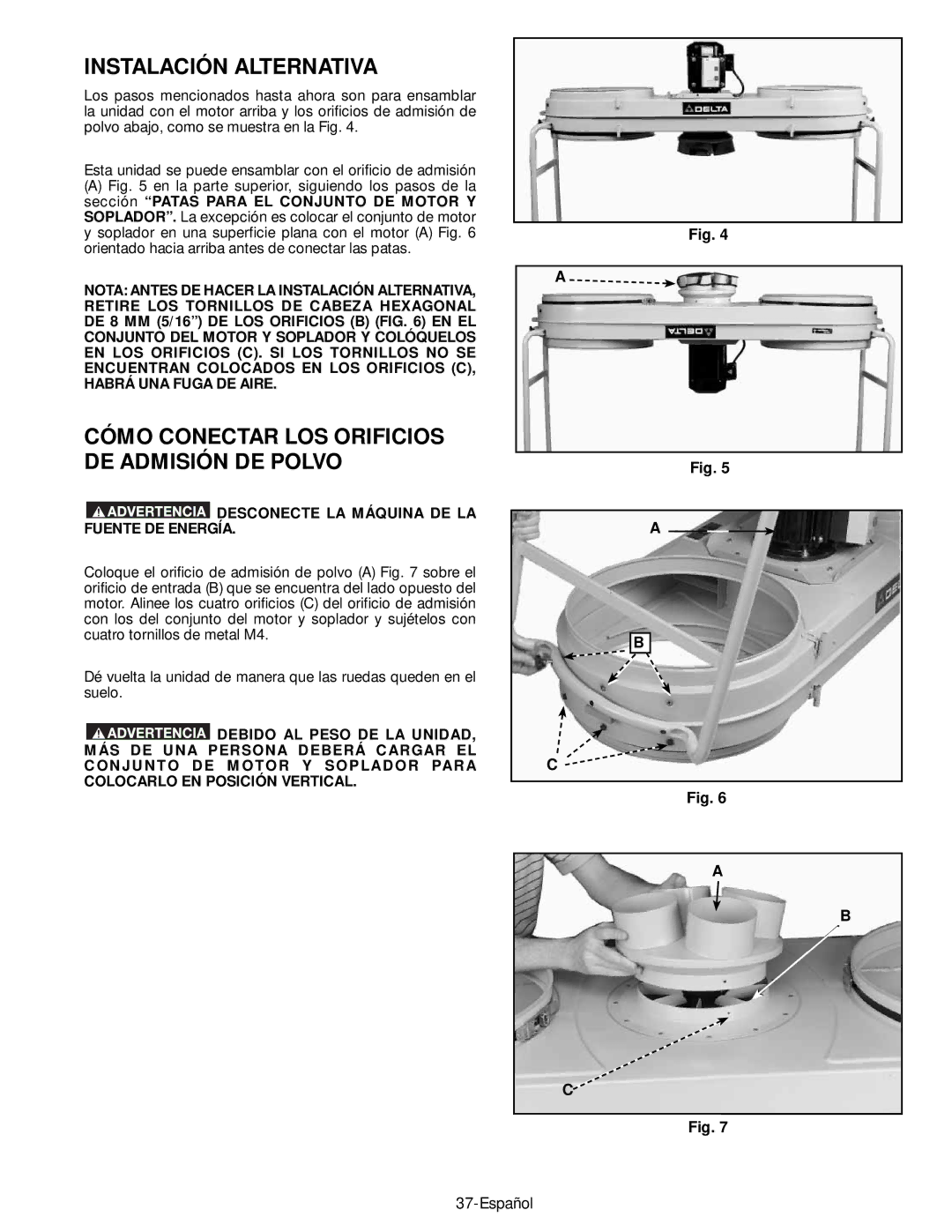 Epson 50-764 instruction manual Instalación Alternativa, Desconecte LA Máquina DE LA Fuente DE Energía 