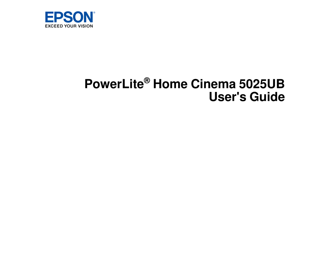 Epson manual PowerLite Home Cinema 5025UB Users Guide 