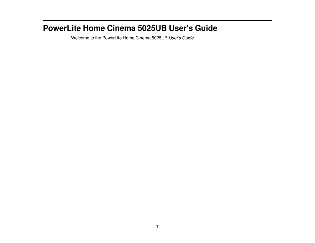 Epson manual PowerLite Home Cinema 5025UB Users Guide 