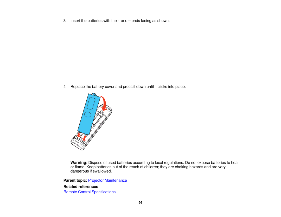 Epson 5025UB manual Related references 