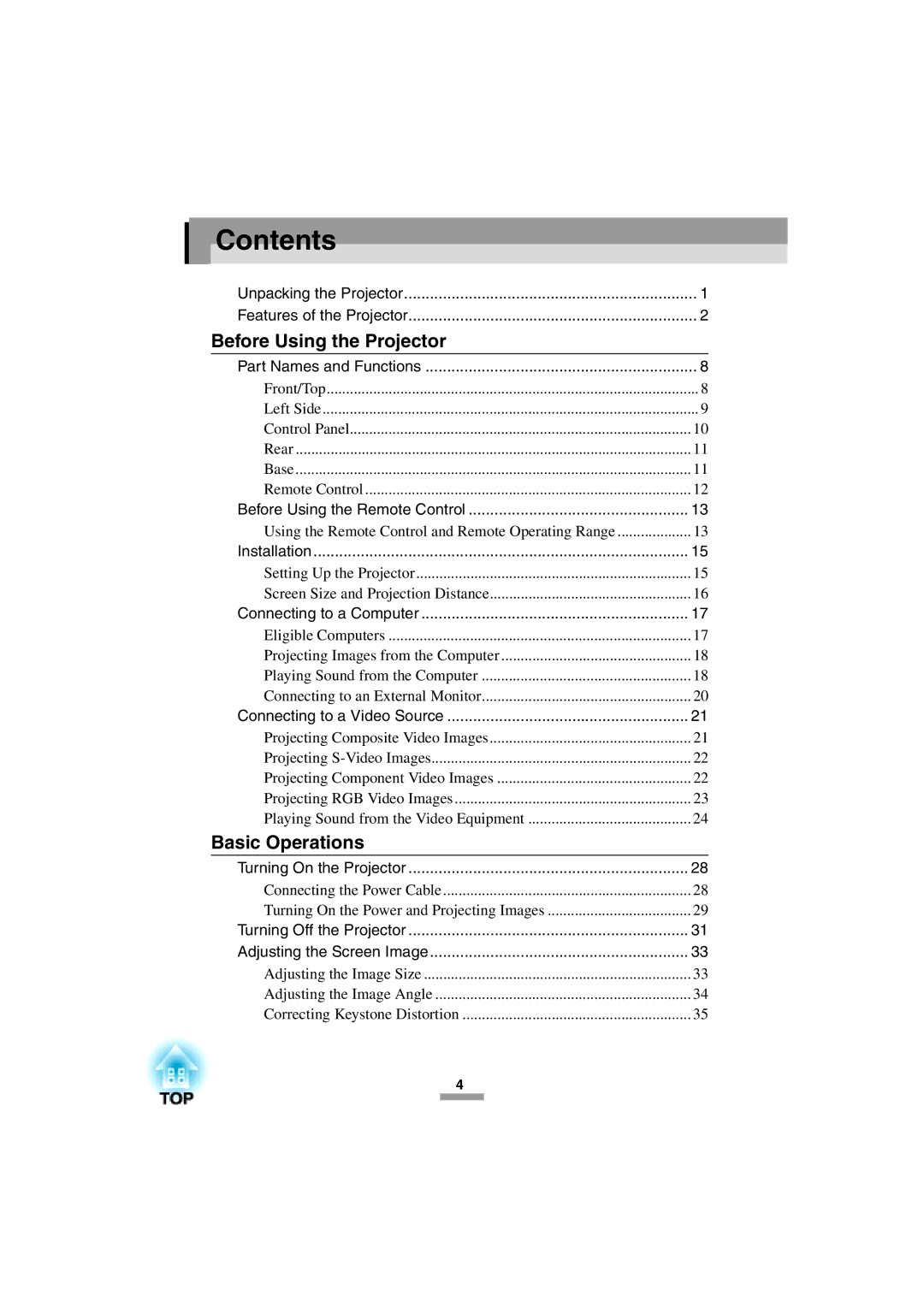 Epson 52 manual Contents 