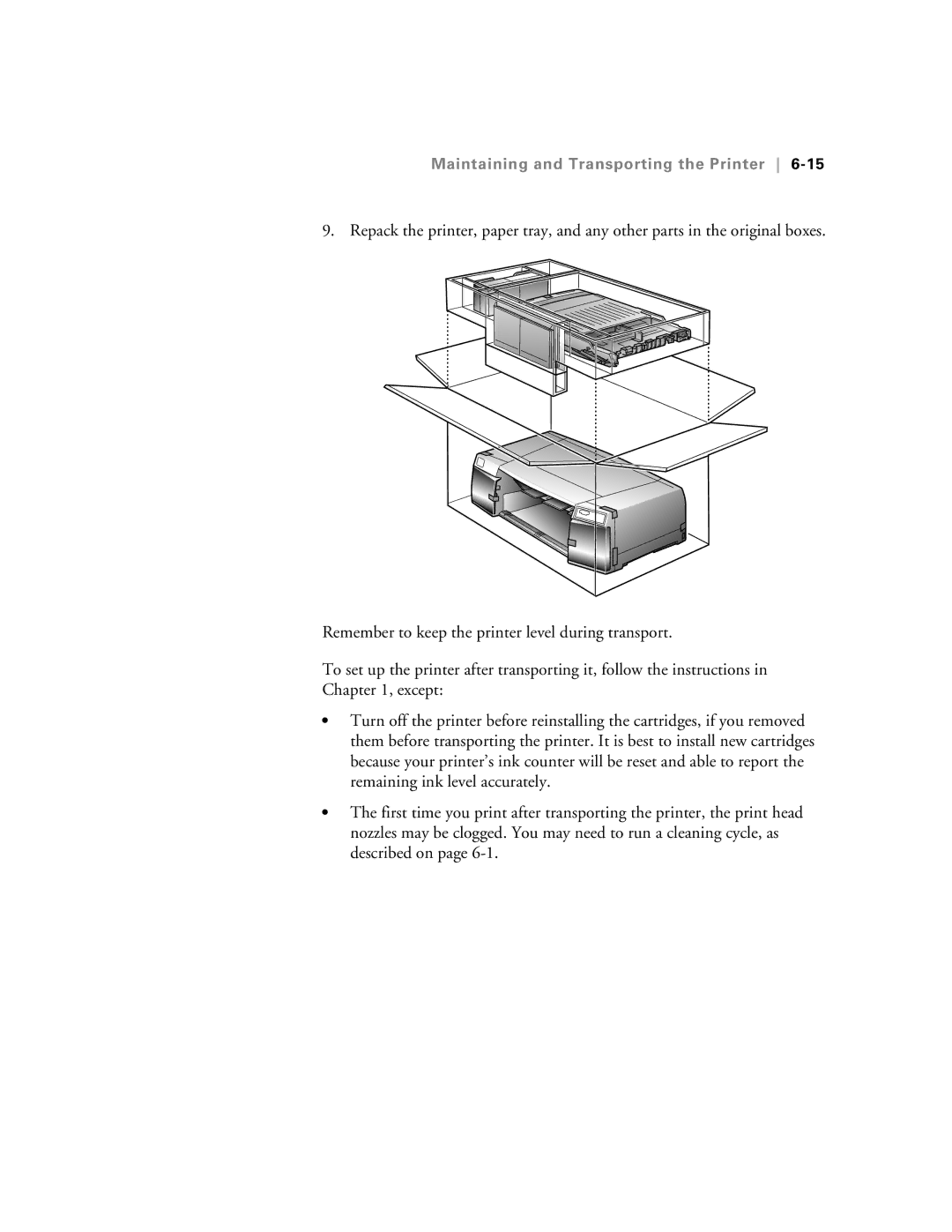 Epson 5500 manual Maintaining and Transporting the Printer 