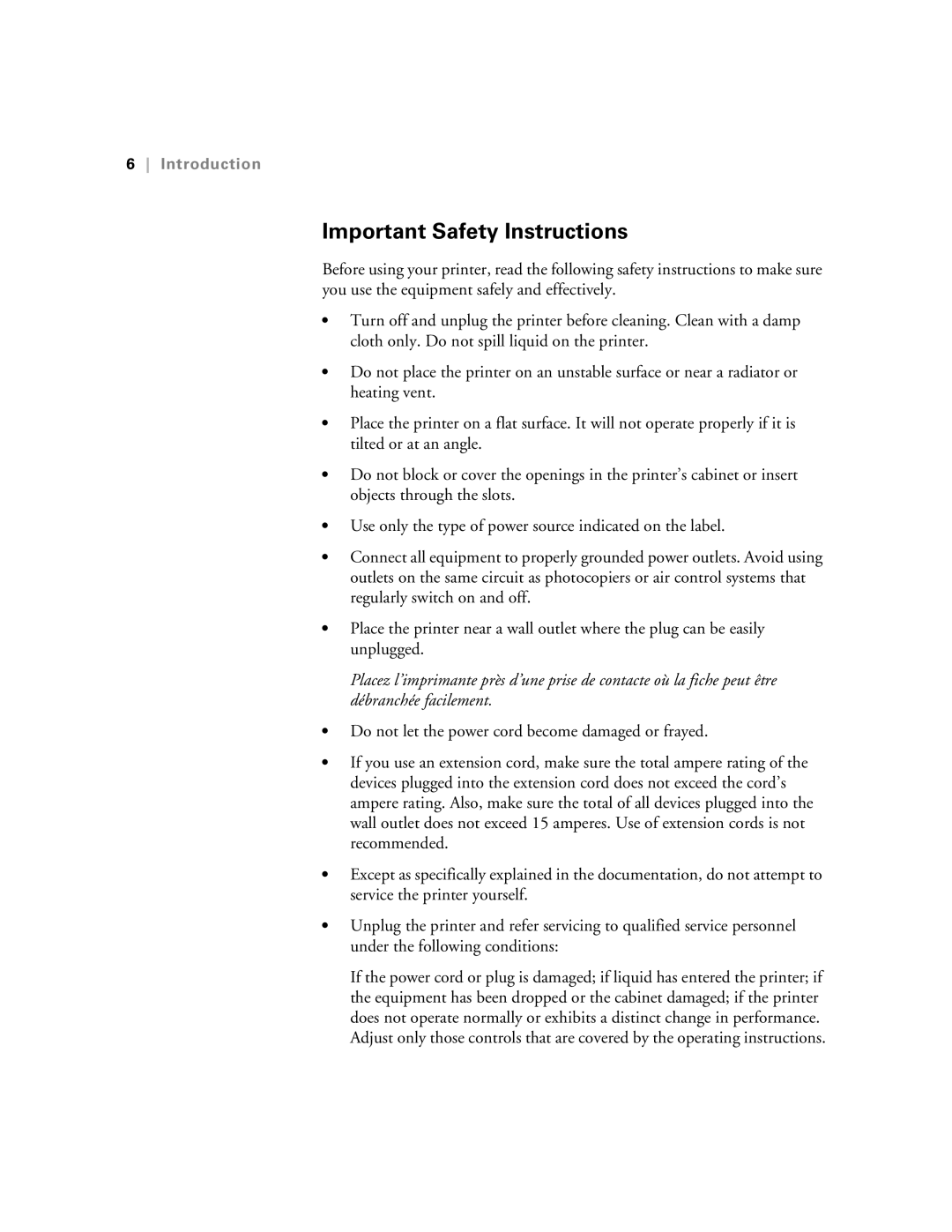 Epson 5500 manual Important Safety Instructions 