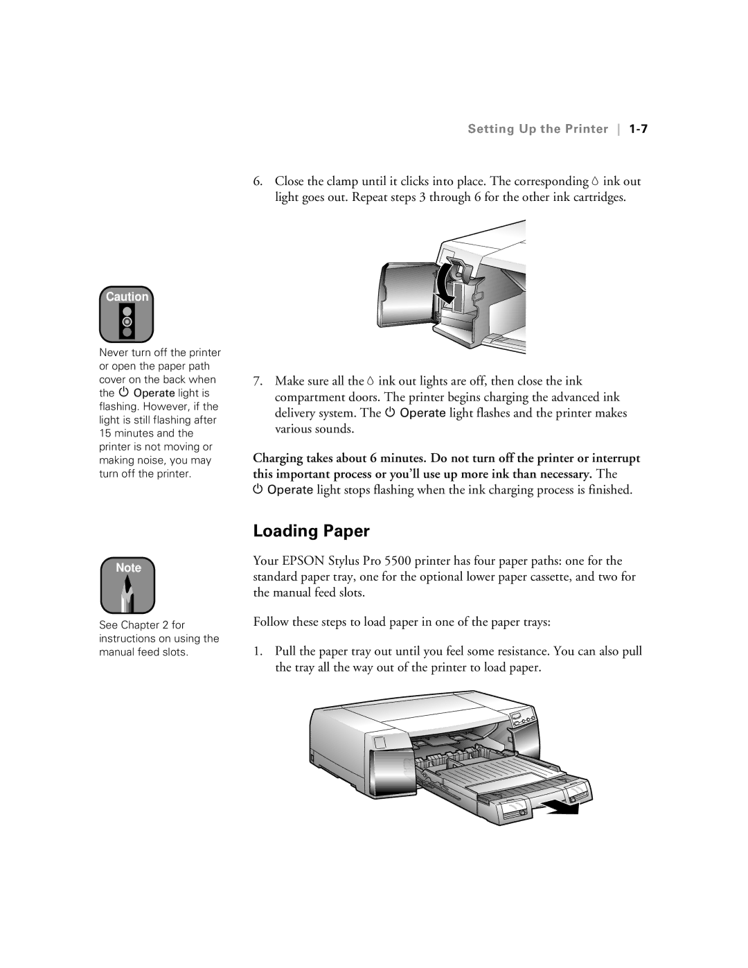 Epson 5500 manual Loading Paper 