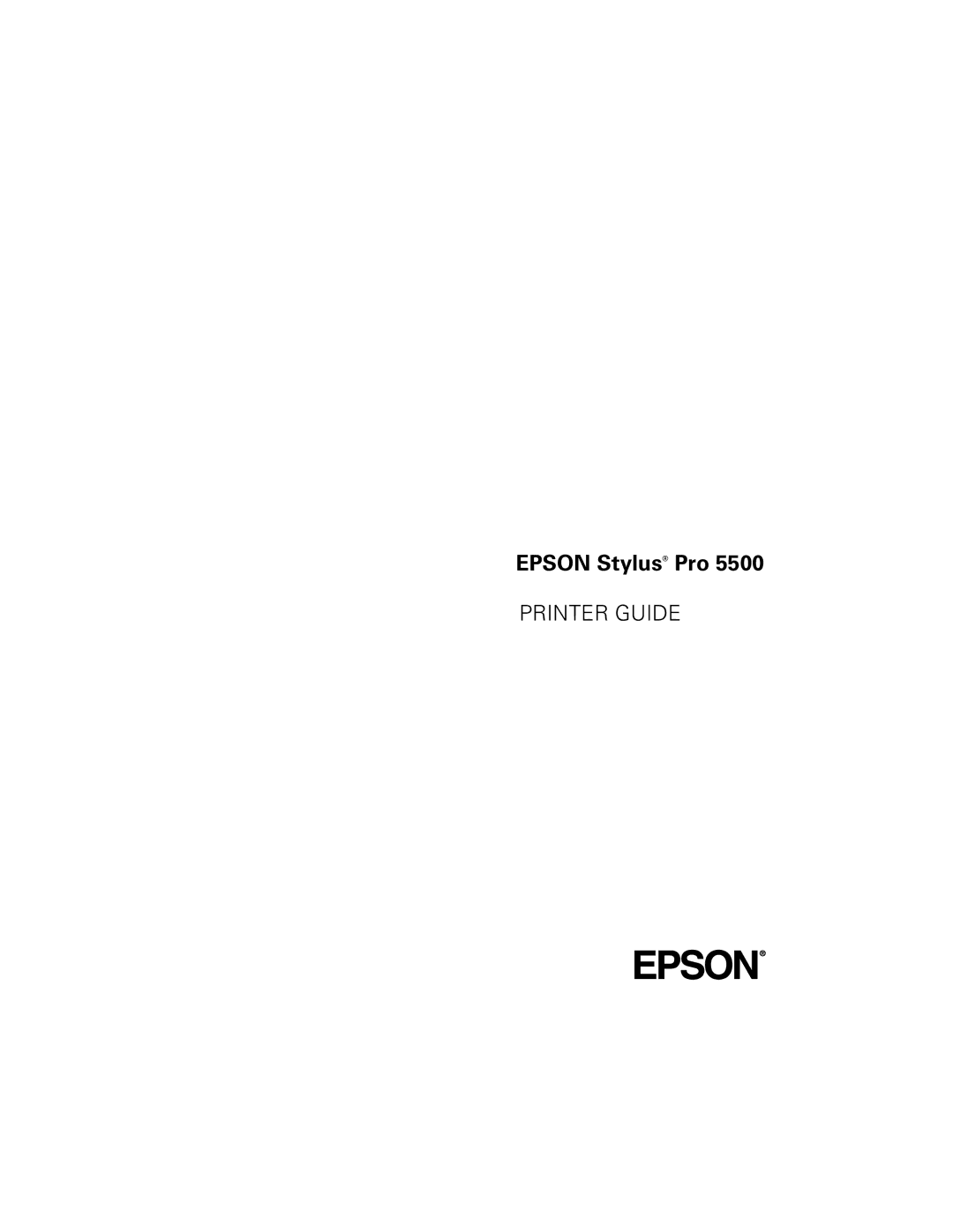 Epson 5500 manual Epson Stylus Pro, Printer Guide 