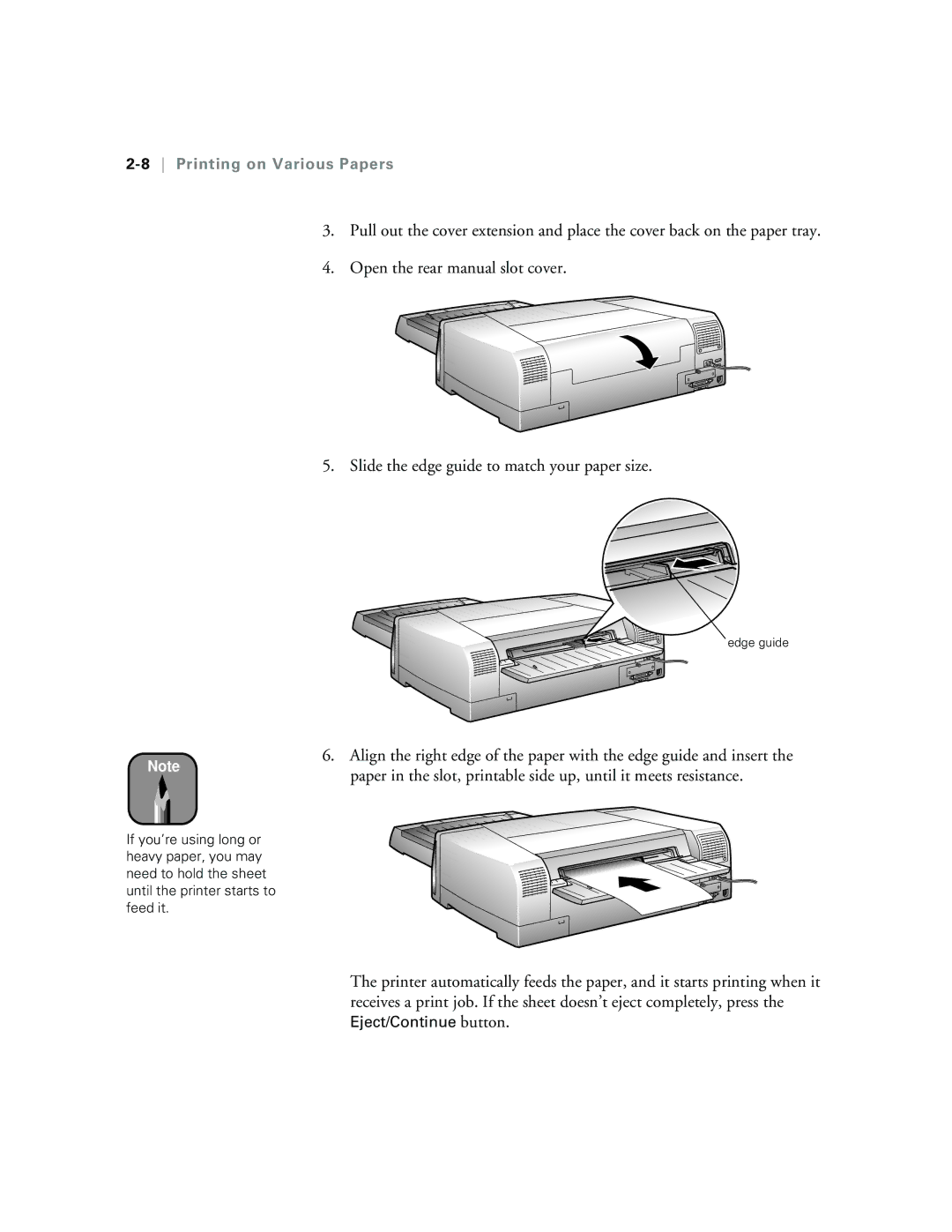 Epson 5500 manual 8Printing on Various Papers 