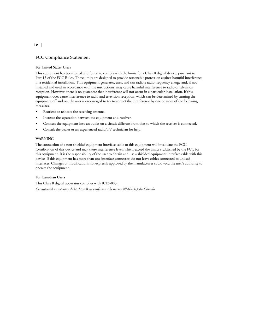 Epson 5500 manual FCC Compliance Statement 