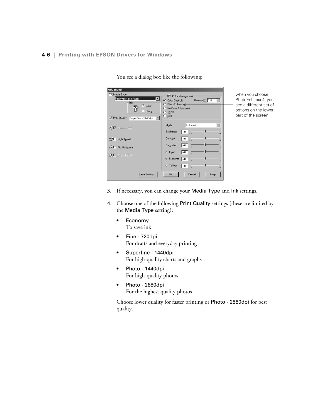 Epson 5500 manual You see a dialog box like the following, 6Printing with Epson Drivers for Windows 