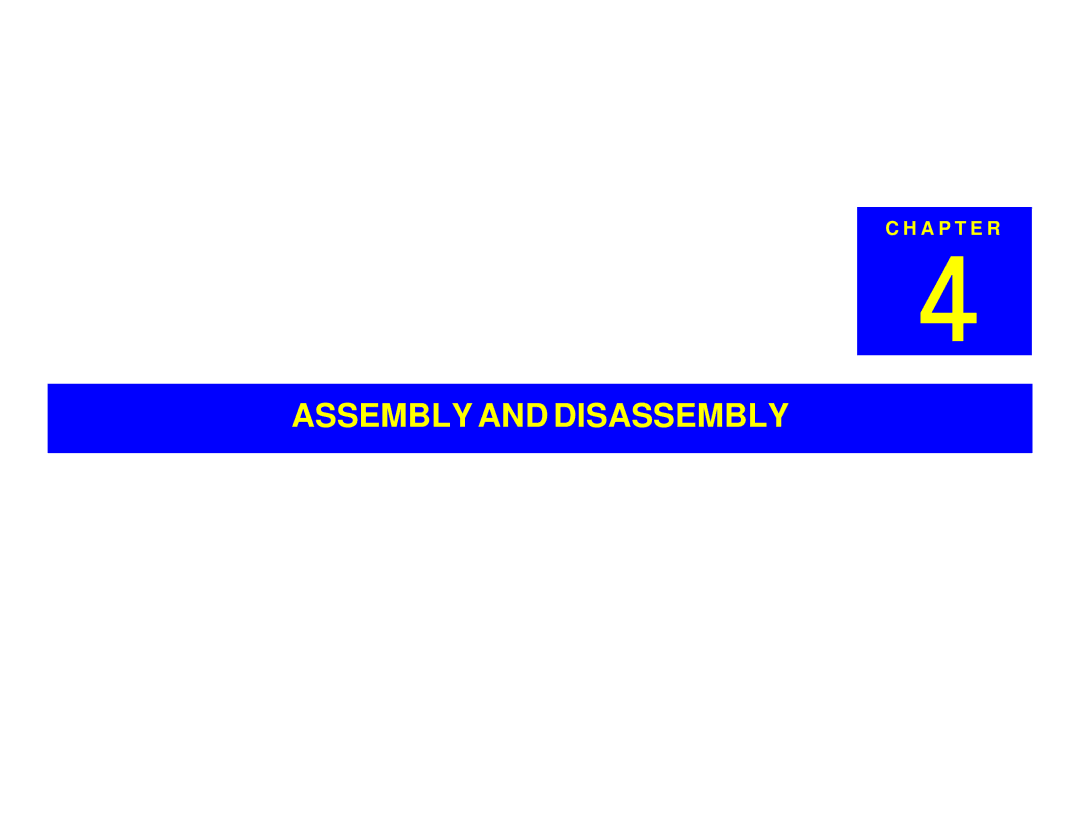 Epson 610 manual Assembly and Disassembly 