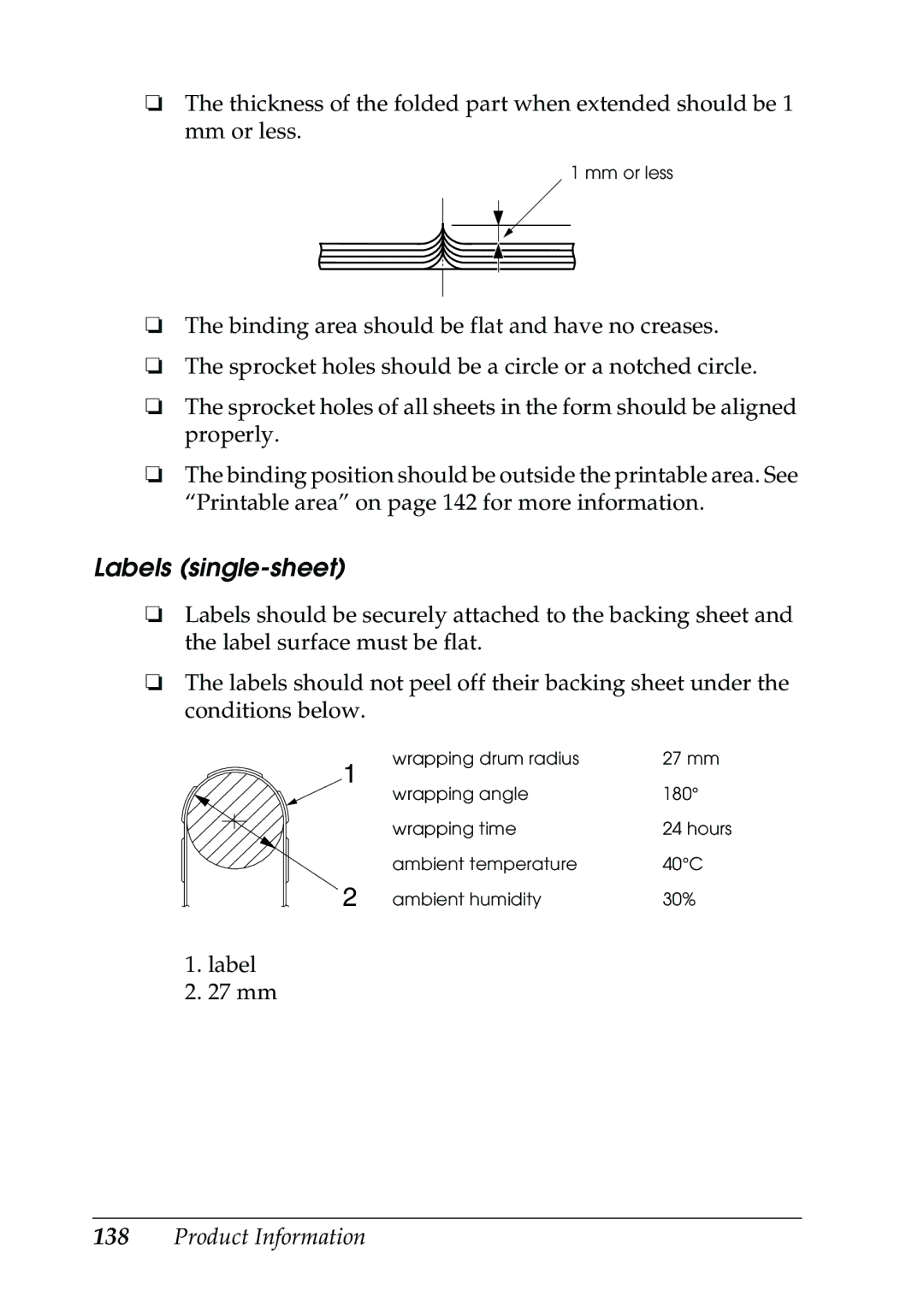 Epson 630S manual Labels single-sheet 