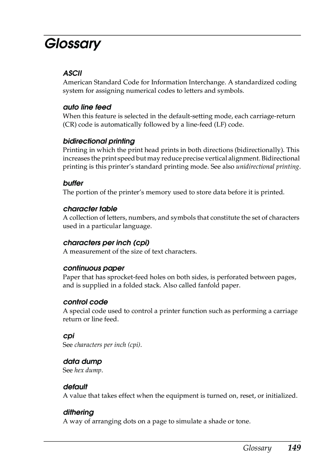 Epson 630S manual Glossary 