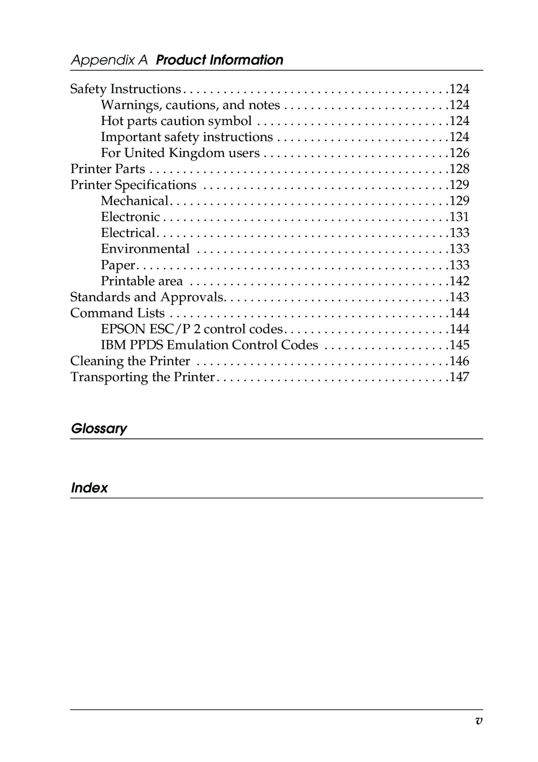 Epson 630S manual Glossary Index 