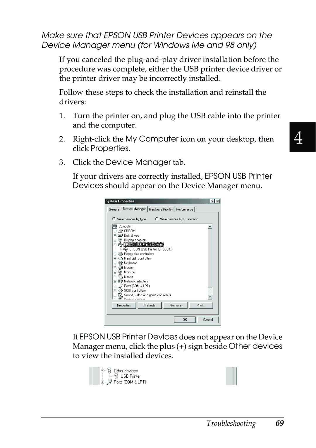 Epson 630S manual Click the Device Manager tab 