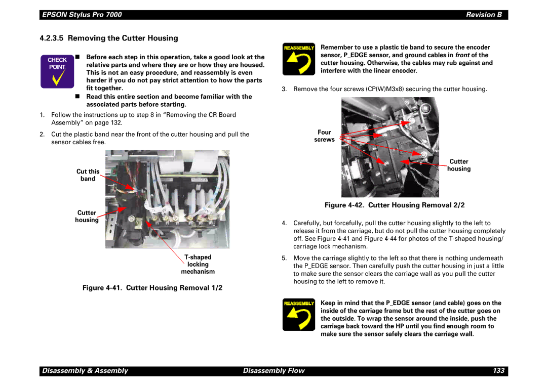 Epson 7000 service manual Removing the Cutter Housing 