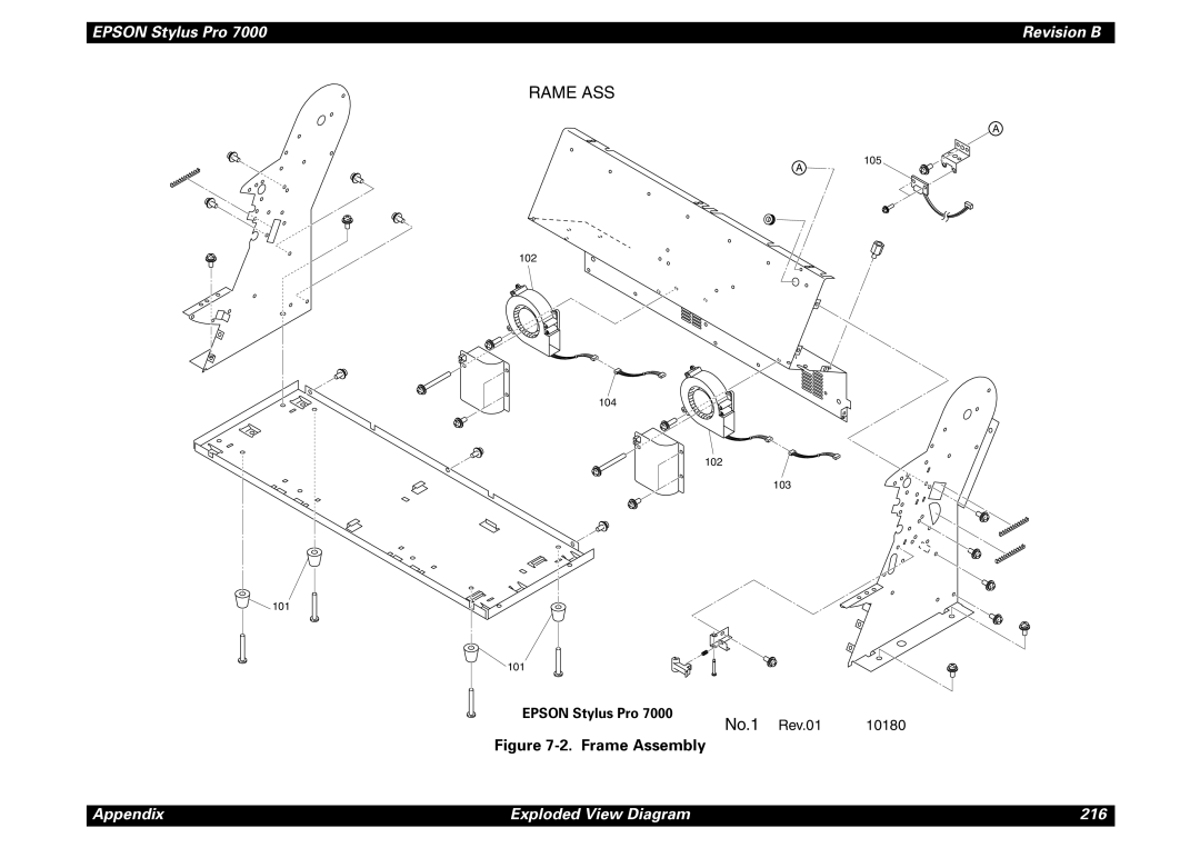 Epson 7000 service manual Frame Assembly, Epson Stylus Pro 