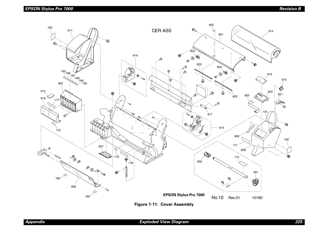 Epson 7000 service manual Appendix Exploded View Diagram 225 