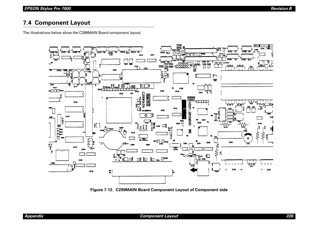 Epson 7000 service manual 12. C299MAIN Board Component Layout of Component side 