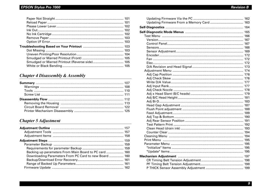 Epson 7000 service manual Disassembly & Assembly 