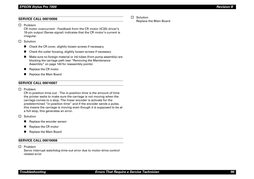 Epson 7000 service manual Epson Stylus Pro Revision B 