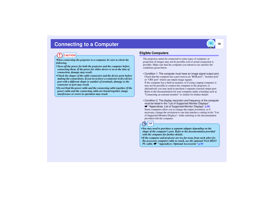 Epson 821 manual Connecting to a Computer, Eligible Computers 