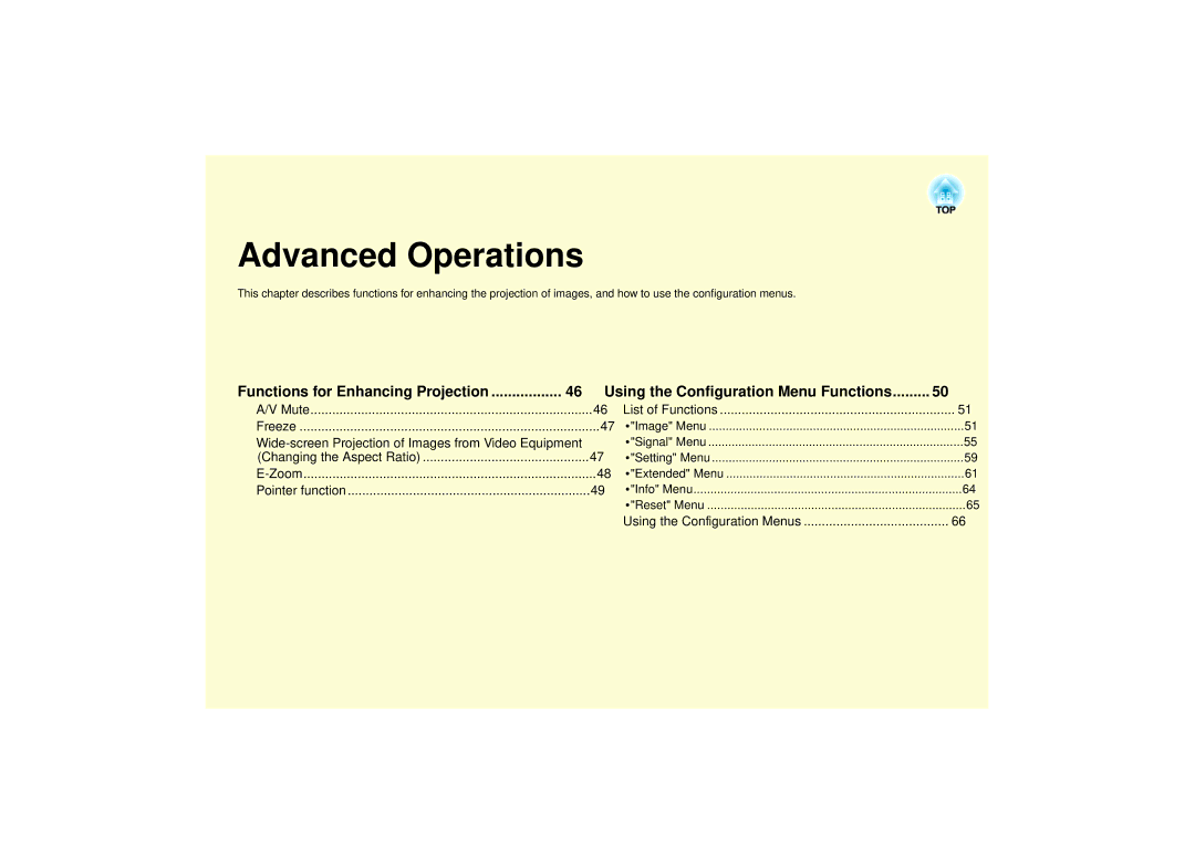 Epson 821 manual Advanced Operations 