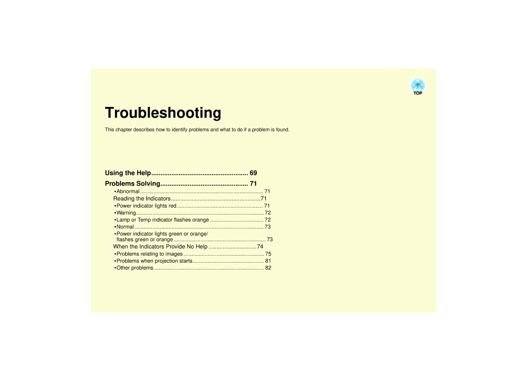 Epson 821 manual Troubleshooting 