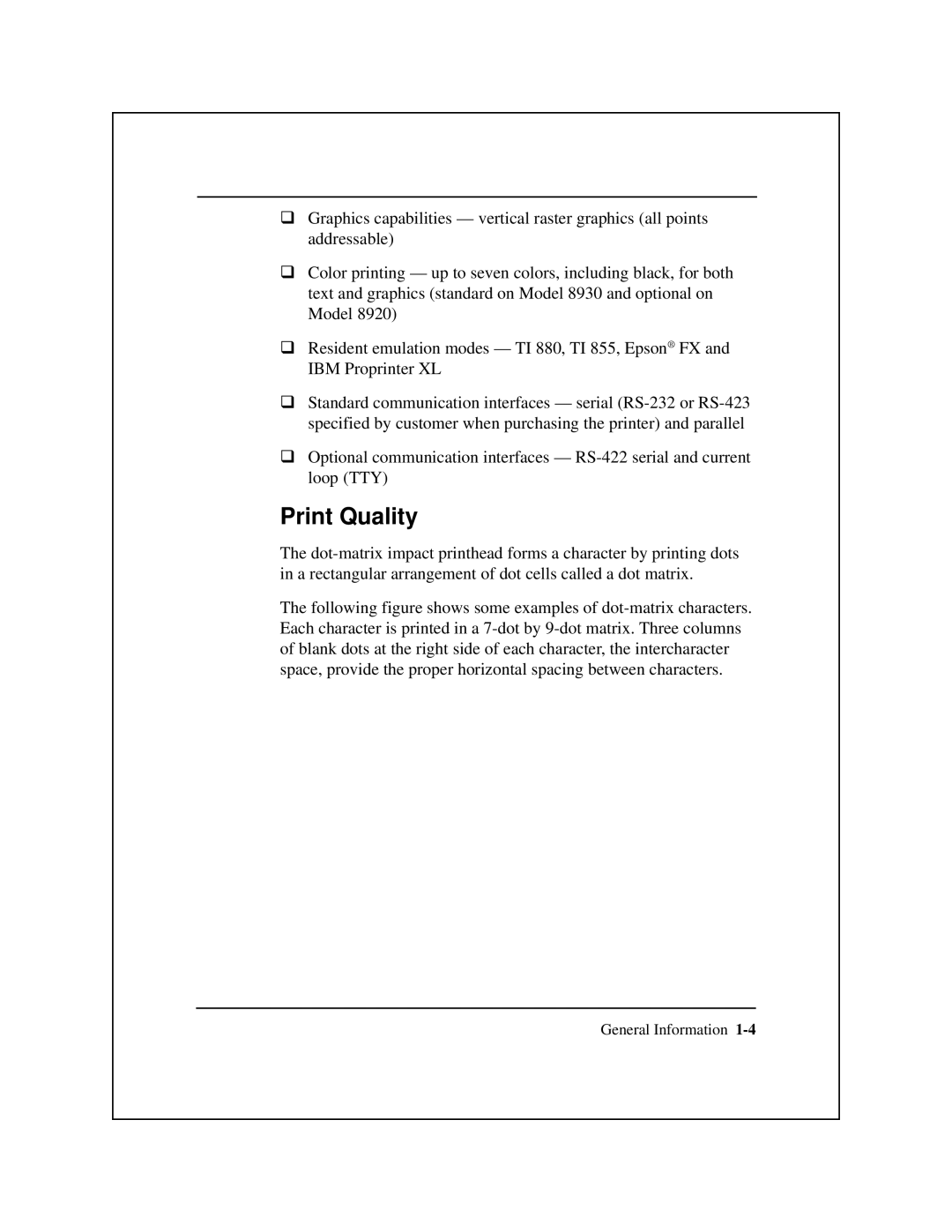 Epson 8900 Series manual Print Quality 