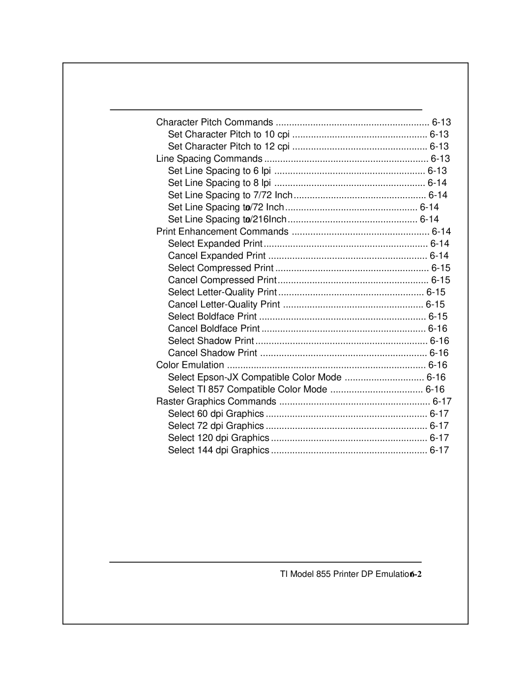 Epson 8900 Series manual Set Character Pitch to 10 cpi Set Character Pitch to 12 cpi 