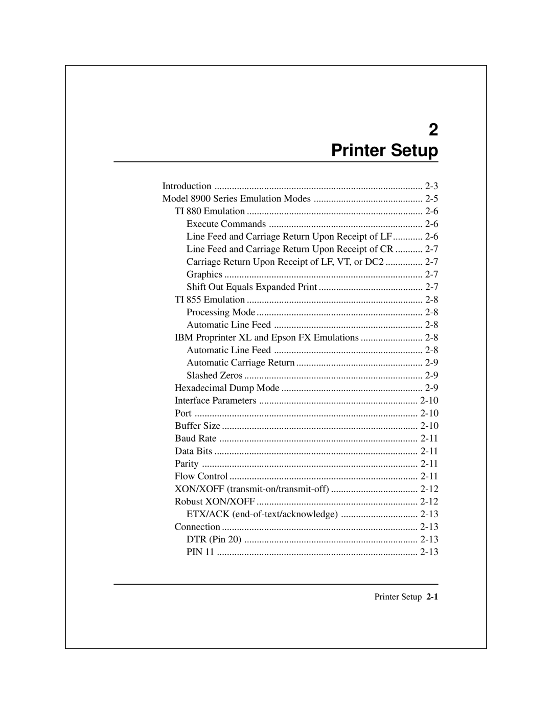 Epson 8900 Series manual Printer Setup 